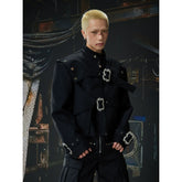 Unmanned island new product, high-end feeling, dark niche pioneer, deconstruction belt, short leather jacket, jacket, jacket