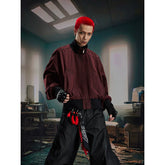 Unmanned island washable versatile personality short style stand up collar zipper loose jacket for men and women's fashion