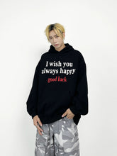 A knife streetwise cool letter-printed hooded sweatshirt