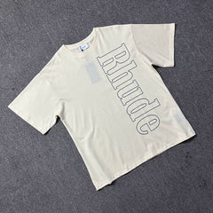 RHUDE Hollow Letter Graphic Pure Cotton Summer Tee
