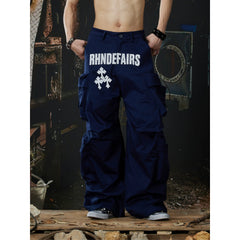 Unmanned island street dance printed three-dimensional cut multi pocket work pants casual pants for men and women on the street