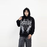 A knife dark-themed high street hooded sweatshirt