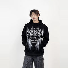 A knife dark-themed high street hooded sweatshirt