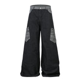 A knife-style wide-leg denim pants