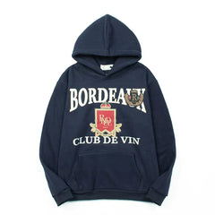 RHUDE Vintage Fleece Oversized Letter Print Hooded Sweatshirt