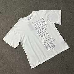 RHUDE Hollow Letter Graphic Pure Cotton Summer Tee