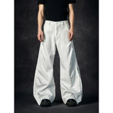 Small niche design micro pull trousers white versatile trousers 2025 summer new item