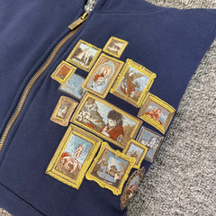 Derchutze Gallery Patch Embroidered Zip Hoodie