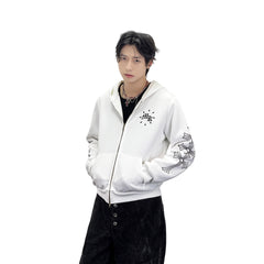 A knife Gothic-style letter-print short coat