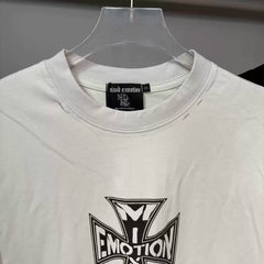 MIXED EMOTION Retro Letter Graphic Cotton Tee