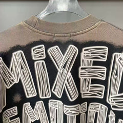 MIXED EMOTION Washed Allover Print Sweatshirt