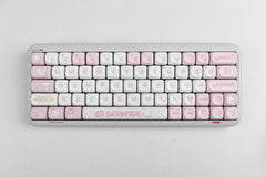 Kitten eating fish keycap pink MOA high MAC heat sublimation personality set keycap
