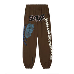 Travis Scott, Hiroshi Fujiwara, Skeleton Lightning Collaboration Waist Pants, High Street Hip Hop Sports Casual Loose Leg Tights
