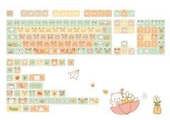 Orange Bear, Bear Ear Key Cap PBT Mechanical Keyboard Key Cap Original PDA High Girl Cute Personalized Key Cap Set