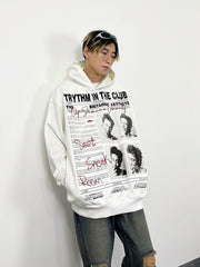 A knife vintage distressed heavyweight hooded sweatshirt