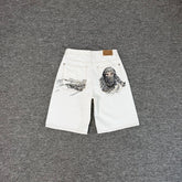 DerschutzeGoddess Embroidered Loose Denim Shorts