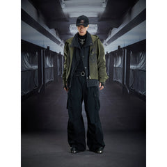 Unmanned island American casual street deconstruction and splicing design with multiple pockets for work pants and casual pants