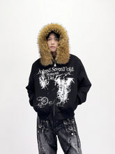 A knife detachable fur-lined thick coat