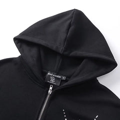 MIXED EMOTION Rhinestone Logo Hooded Sweatsuit Set