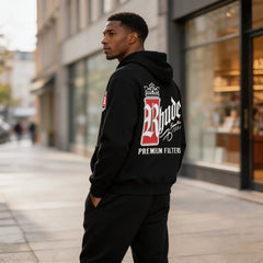 RHUDE 26ss Vintage Logo Fleece Lined Winter Hoodie