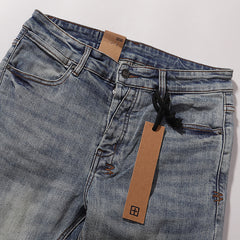 Ksubi Men Knee Distressed Slim Denim Jeans