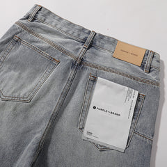 Purple Brand Men Rhinestone Straight Wide Leg Jeans