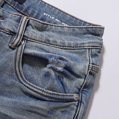Purple Brand Men Black Patchwork Denim Jeans