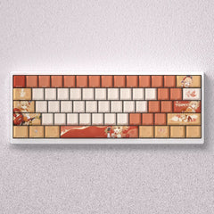 Genshin Impact series, Yoimiya theme, original high PBT material compatible MX switch mechanical keyboard, anime game theme set keycaps, mechanical keyboard replacement keycap set