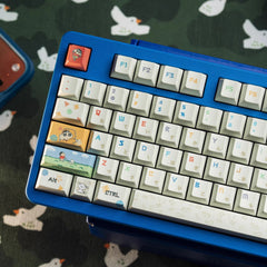 Crayon Shin chan themed personalized keycap set, made of PBT material, original high PBT full five sided heat sublimation cartoon keycap