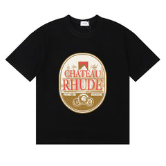 RHUDE American Retro Letter Print Loose Casual T-Shirt