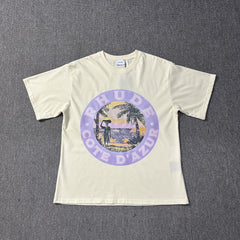 RHUDE American Retro Loose Fit Unisex Summer T-Shirt