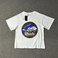 RHUDE American Retro Loose Fit Unisex Summer T-Shirt