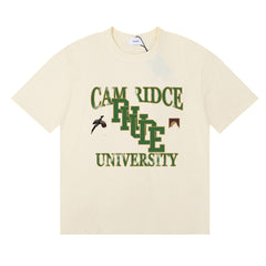 RHUDE American Retro Letter Print Loose Casual T-Shirt