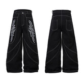 A knife thorn embroidery wide-leg pants