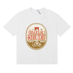 RHUDE American Retro Letter Print Loose Casual T-Shirt