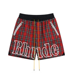 RHUDE Plaid Woven Loose Casual Summer Sports Shorts