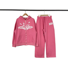 Broken Planet Puff Print Fleece Hooded Sweatsuit Set