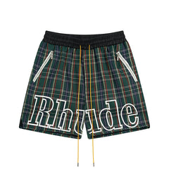 RHUDE Plaid Woven Loose Casual Summer Sports Shorts