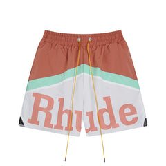 RHUDE Color Block Letter Print Quick Dry Shorts