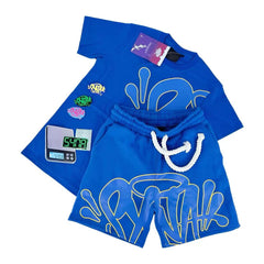 SynaWorld sports outfit - Y2k top, hip-hop drawstring shorts