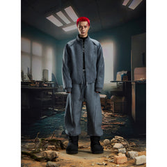 NOMANIAI Versatile deconstructed design loose hooded shirt set