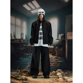 NOMANIAI Versatile deconstructed design loose hooded shirt set