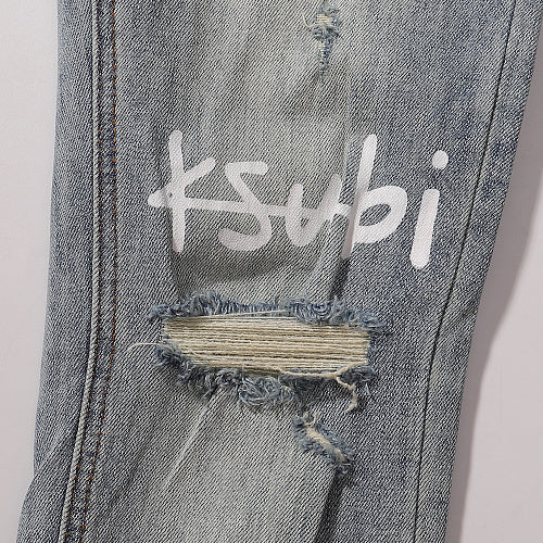 Ksubi Men Knee Distressed Slim Denim Jeans