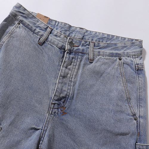 Ksubi Men Blue Baggy Patchwork Denim Shorts
