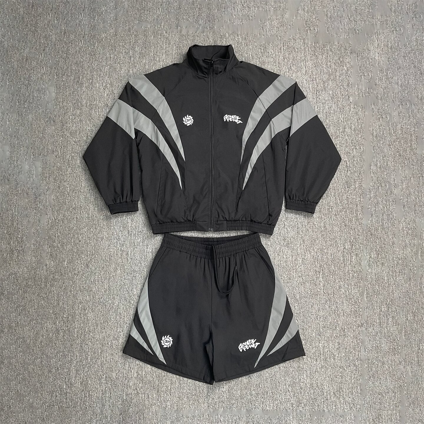 Broken Planet Reflective Tech Wear Jacket Shorts Set