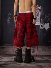 NOMANIAI Red camouflage lightweight casual work pants