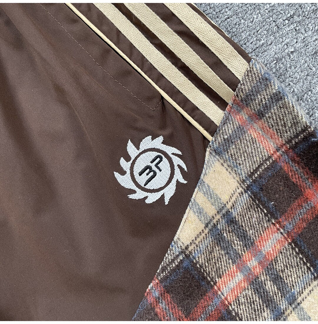 Broken Planet Contrasting Color Casual Striped Check Pants