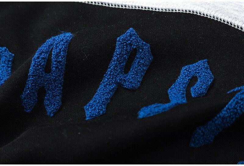 Trapstar Hip Hop Embroidery Color-Contrasting Fleece Sweater Set