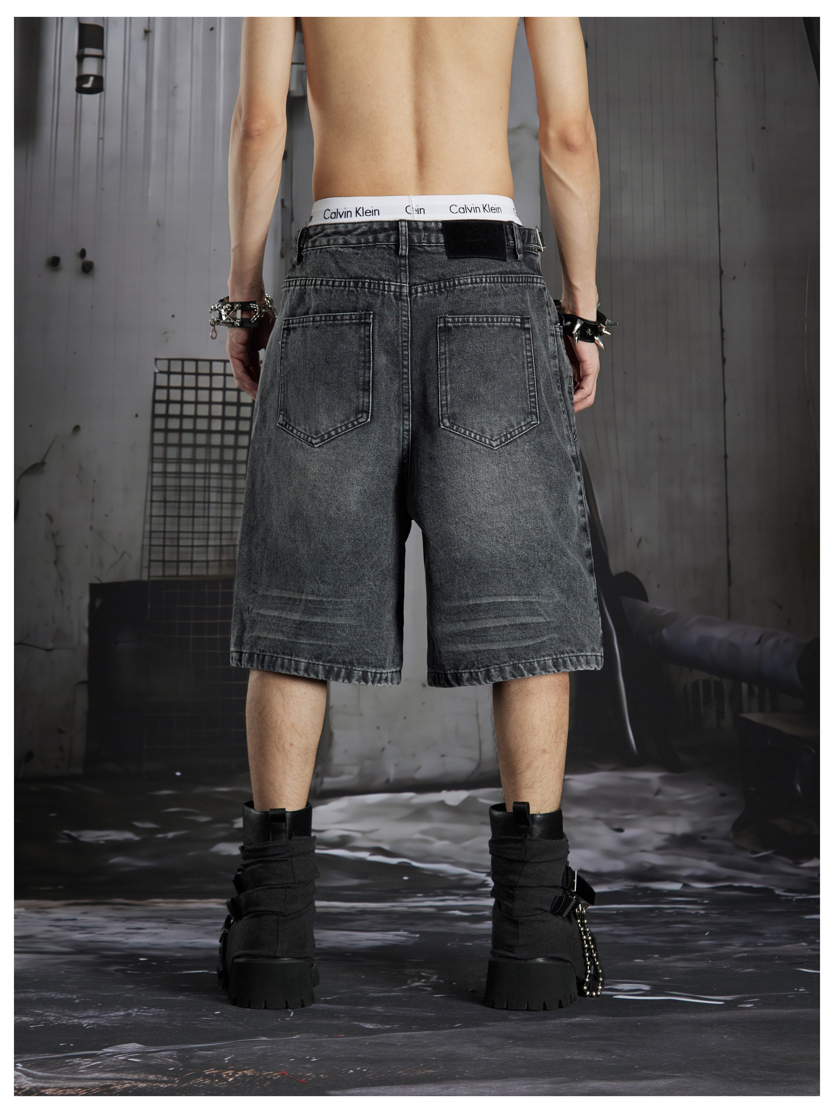 NOMANIAI Double waist top style old-fashioned five-pocket pants