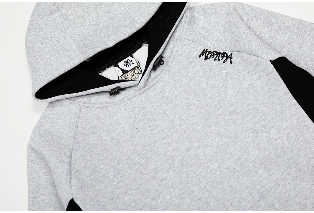 Mertra Contrasting-color embroidered fleece pullover jacket
